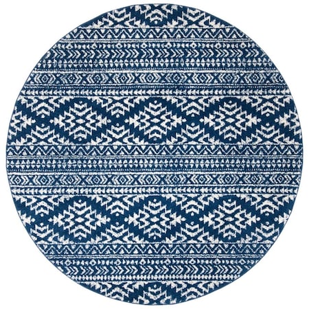 Safavieh 12 x 12 ft. Tulum Contemporary Round Power Loomed Rug; Navy & Ivory TUL272N-12R